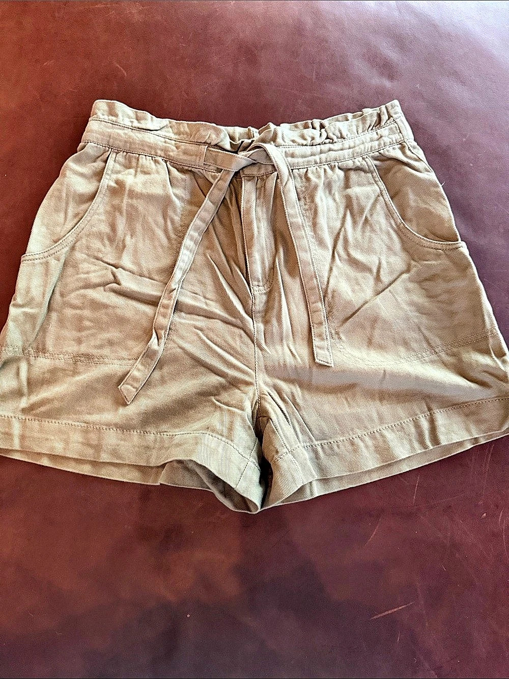 Old Navy Paperbag Waist Pull-On Shorts Green Large